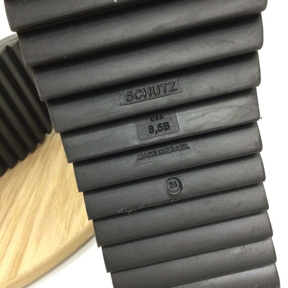 Schutz Womens Ruth Leather Crystal Buckle Platform Strappy Sandals White 8.5B - Picture 13 of 16